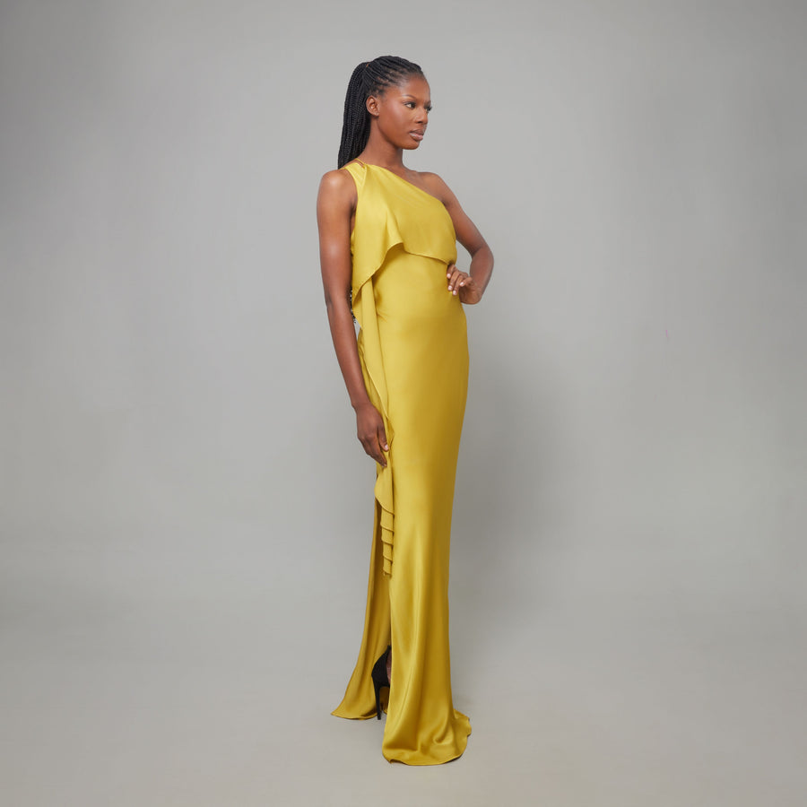 ROBE DANA LONGUE VERT OLIVE