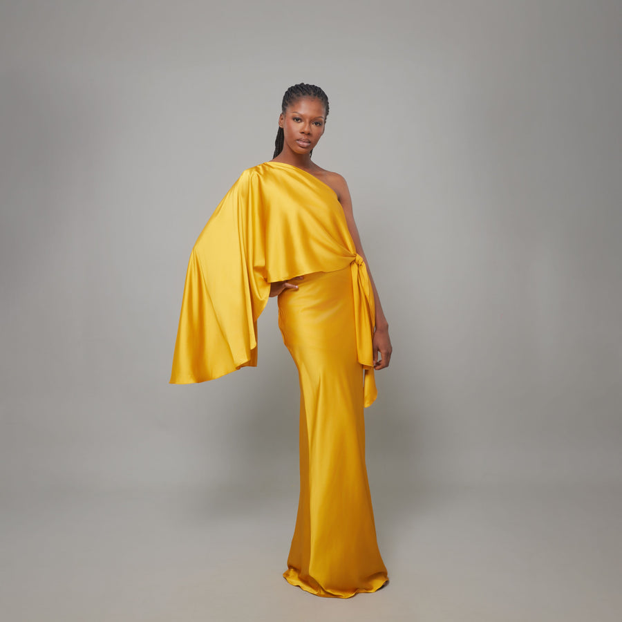 ROBE NURI LONGUE ORANGE