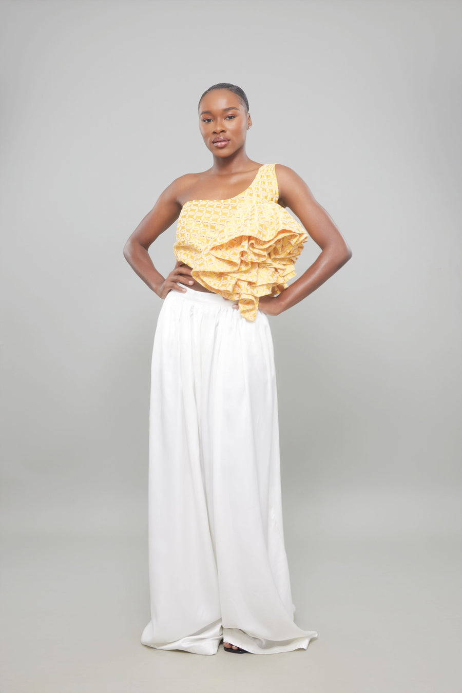 ENSEMBLE FLEURINE JAUNE CREME