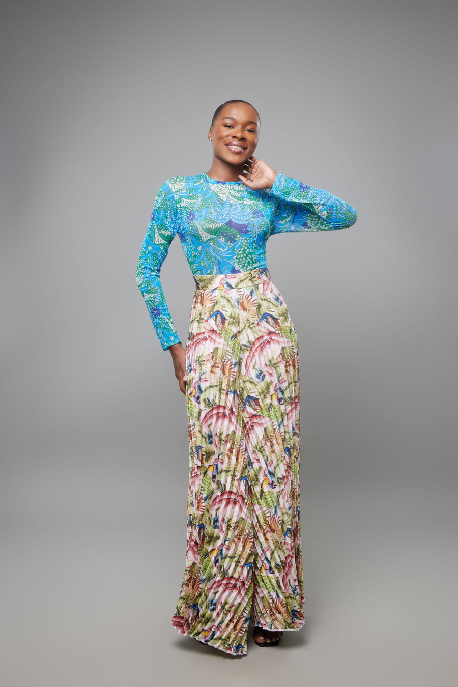 ENSEMBLE WILD FOREST VERT ROSE