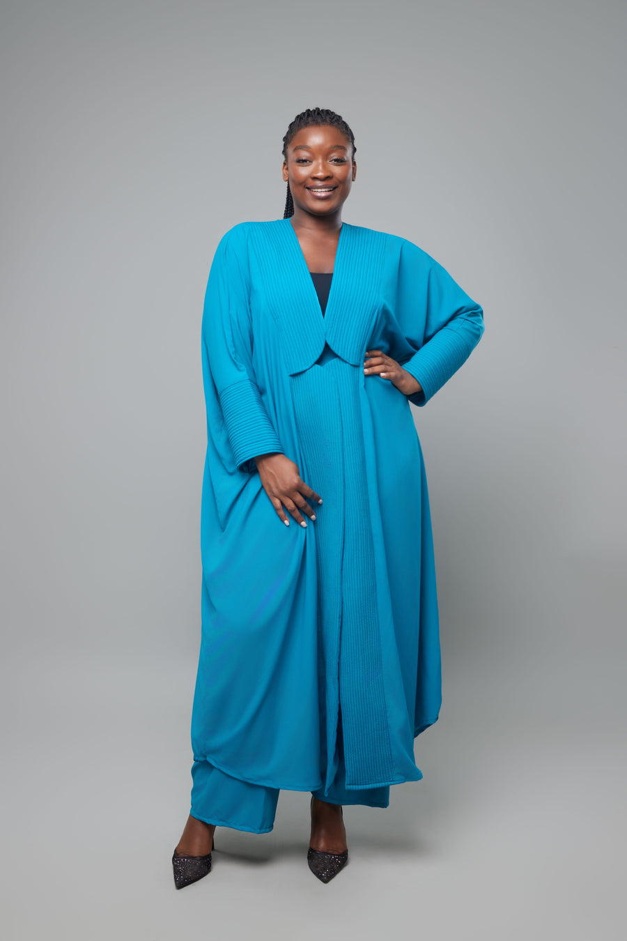 ENSEMBLE KIMONO JAPONAIS TEAL