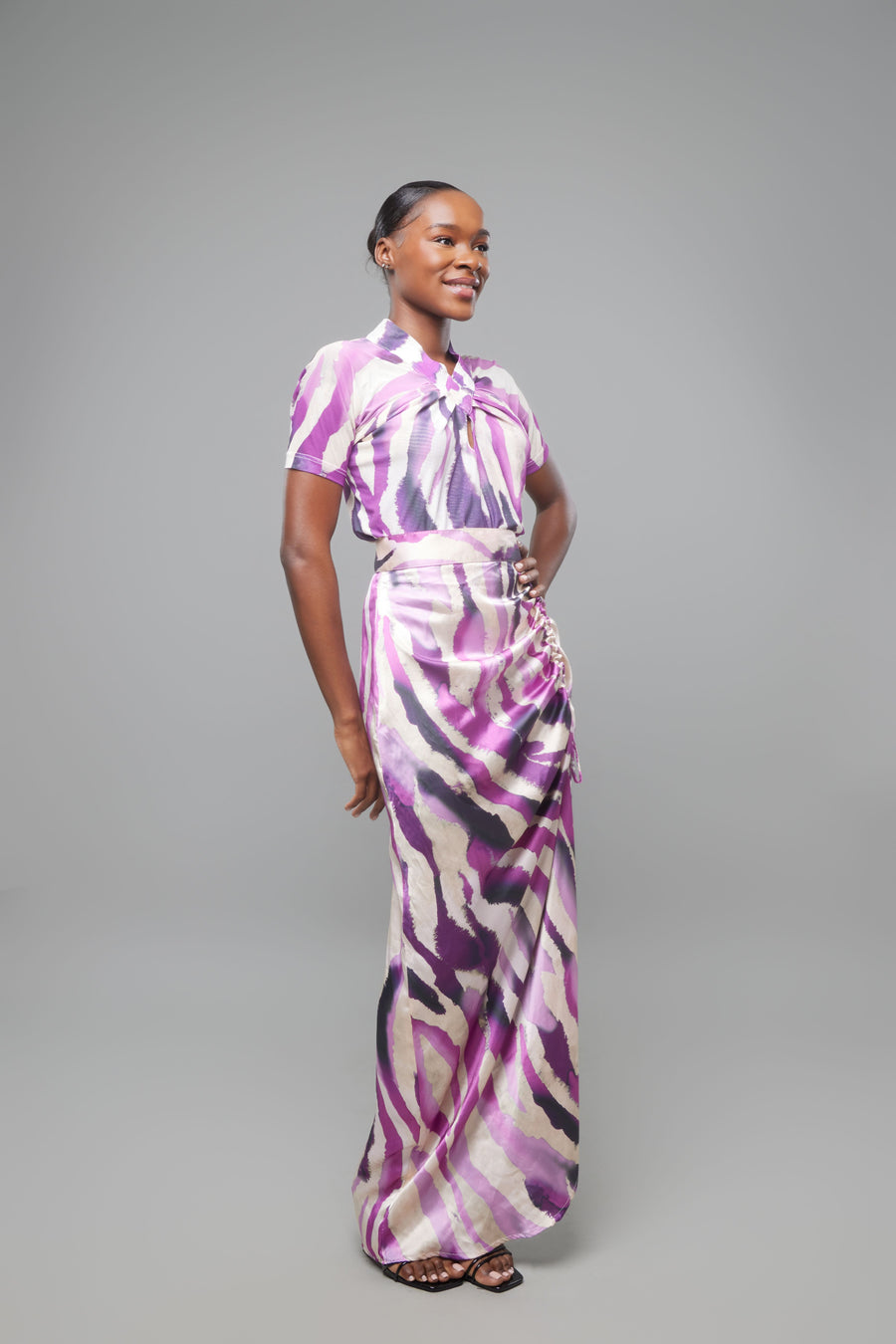 ENSEMBLE JUPE ZEBRA VIOLET