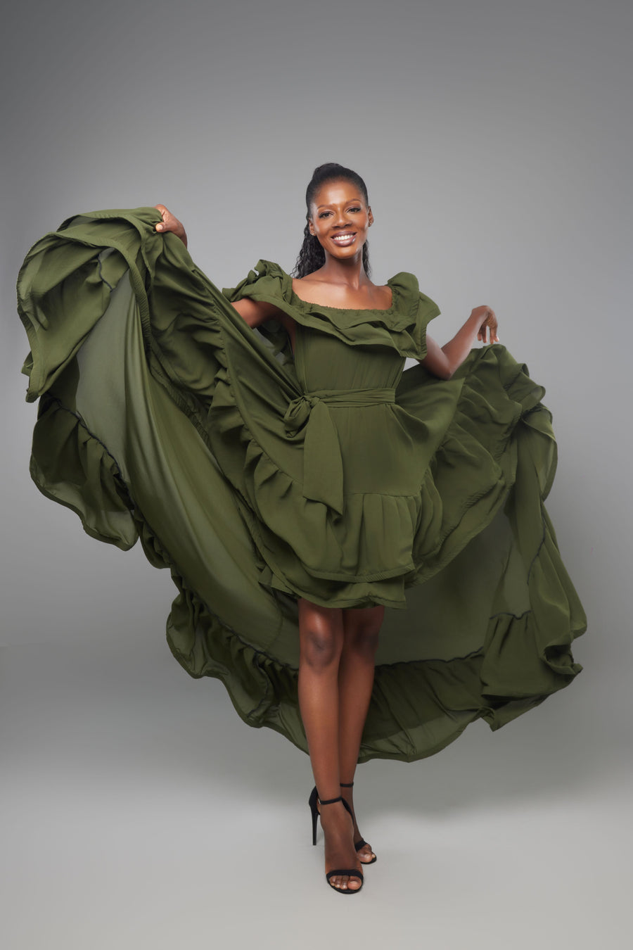 ROBE MISS WERE WERE VERT TREILLIS