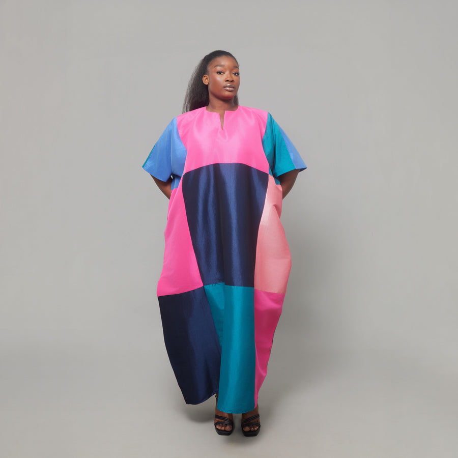 CAFTAN WURA VIOLET MULTICOLORE