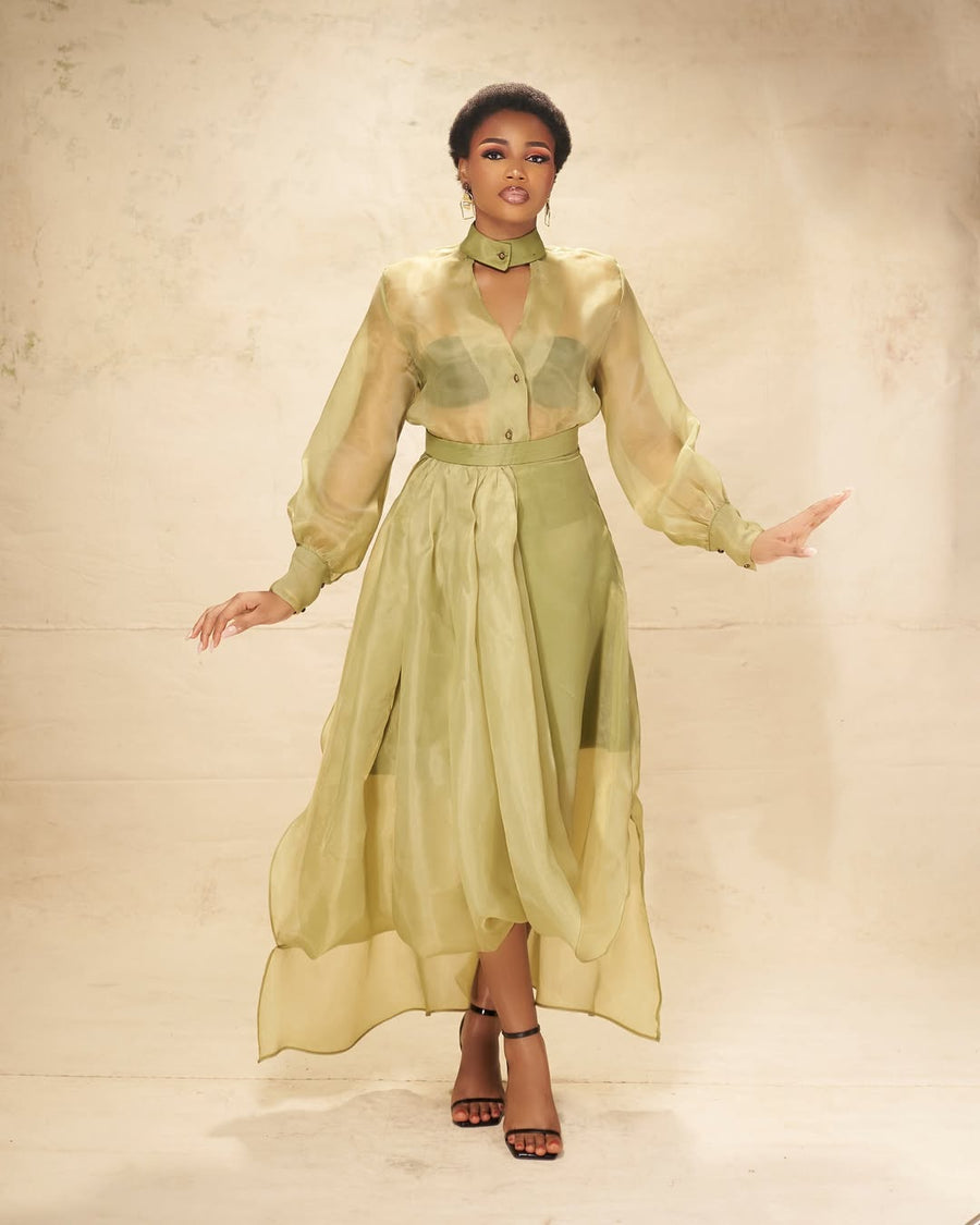 ENSEMBLE ANULI VERT OLIVE