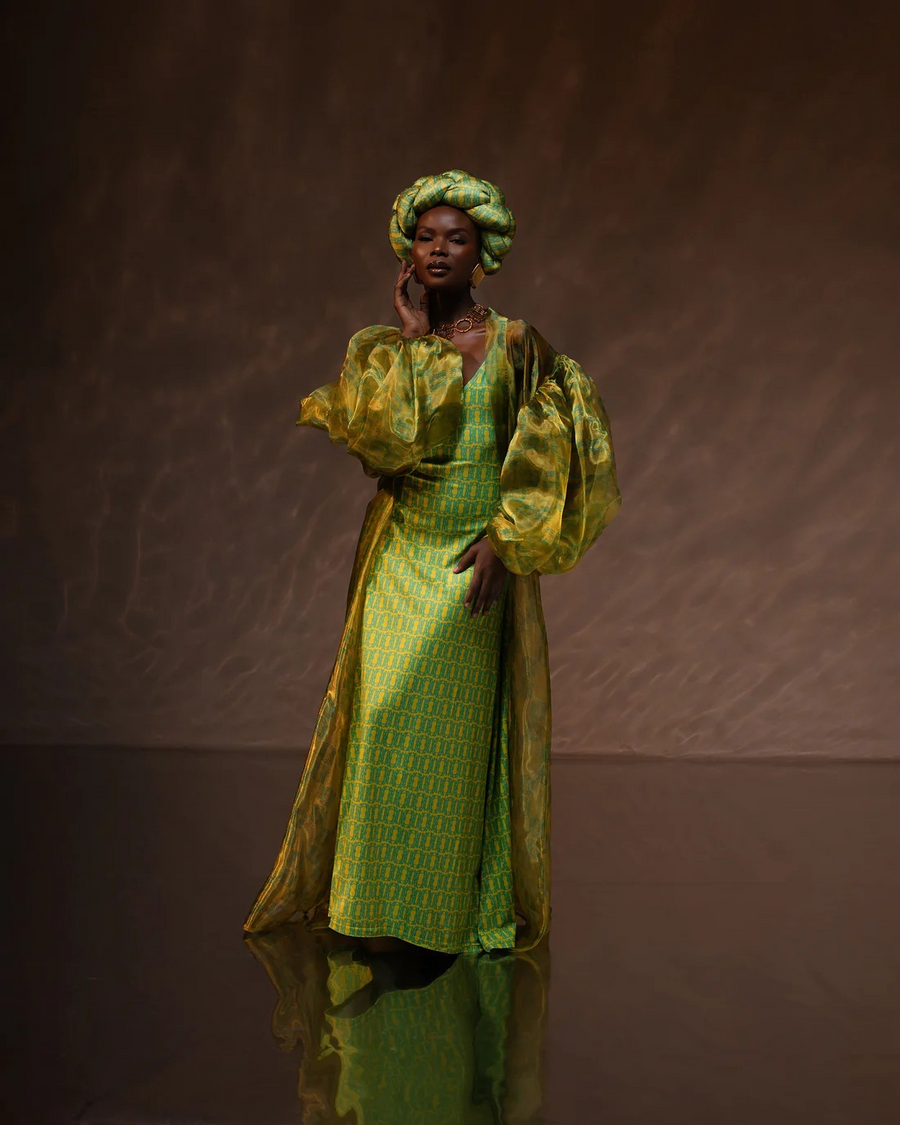ROBE ANAGRAM SLIP VERT CITRON
