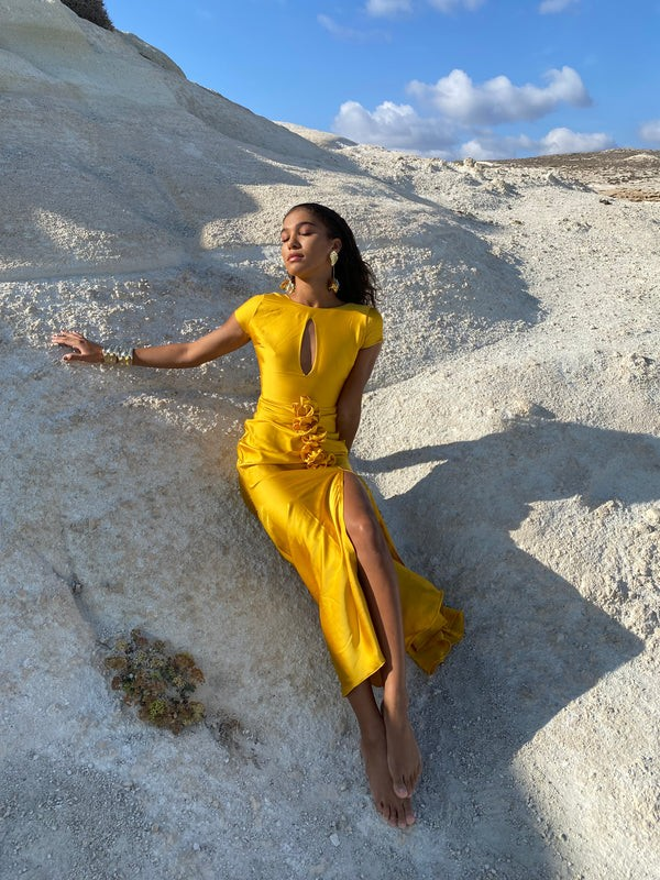 ROBE ALAIA JAUNE
