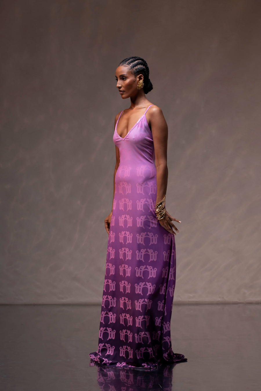 ROBE LYCRA DEGRADE SLIP VIOLET