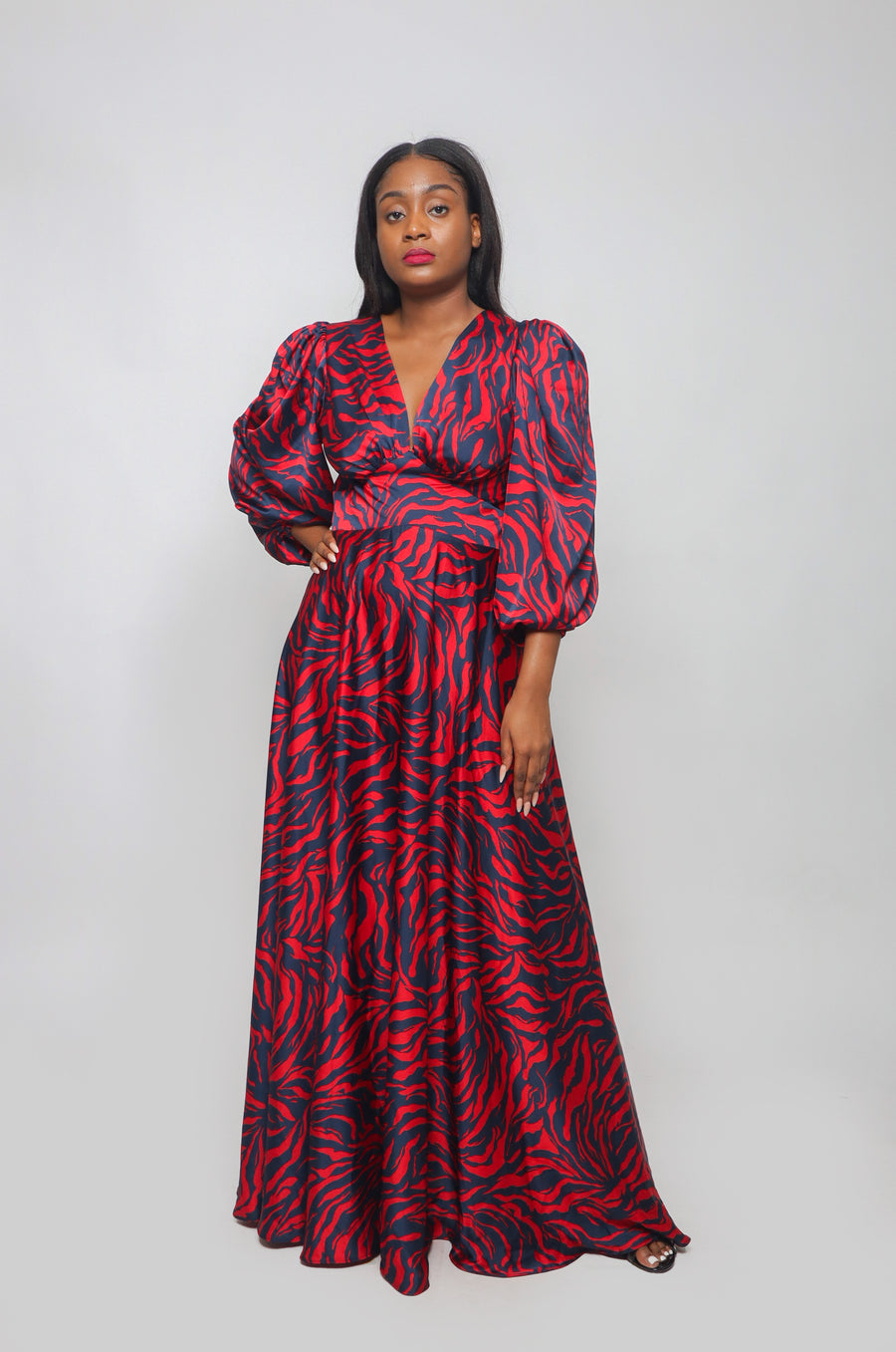 ROBE AISSATA ROUGE NOIR